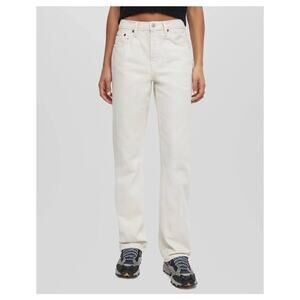 Re/Done Vintage White The Standard Straight Leg Jeans Cotton Stretch Size 25
